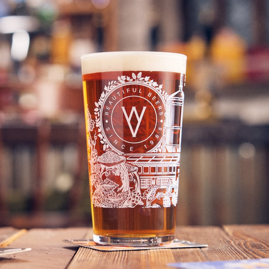 Image of 4 X ANNIVERSARY PINT GLASSES 